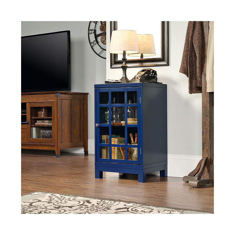 Image 1 Forge 30 inch High Indigo Blue Glass Door Display Cabinet
