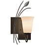 Forged Leaf 14.6"H Left Oil Rubbed Bronze Sconce w/ Opal Glass Shade