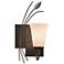 Forged Leaf 14.6"H Left Oil Rubbed Bronze Sconce w/ Opal Glass Shade