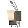 Forged Leaf 14.6"H Right Natural Iron Sconce w/ Opal Glass Shade
