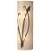 Forged Leaf and Stem 17" High Bronze Art Glass Wall Sconce