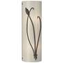 Forged Leaf and Stem 17" High Dark Smoke Sconce With Ivory Art Glass S
