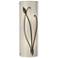 Forged Leaf and Stem 17" High Dark Smoke Sconce With Ivory Art Glass S