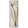Forged Leaf and Stem 17" High Natural Iron Sconce w/ Ivory Art Glass S
