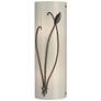 Forged Leaf and Stem 17"H Left Oil Rubbed Bronze Sconce w/ Ivory Shade
