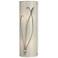 Forged Leaf and Stem 17"H Left Vintage Platinum Sconce w/ Ivory Glass