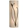 Forged Leaf and Stem 17"H Oil Rubbed Bronze Sconce w/ White Art Glass