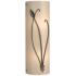 Forged Leaf and Stem 17"H Oil Rubbed Bronze Sconce w/ White Art Glass 