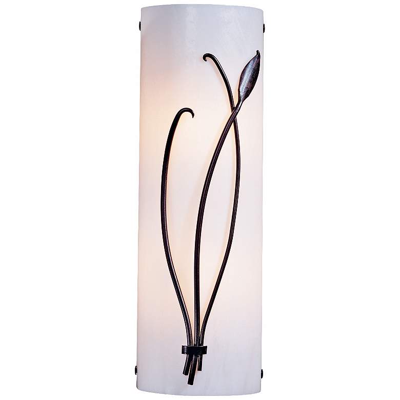 Image 1 Forged Leaf and Stem Right 17" High Wall Sconce