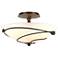 Forged Leaves 13.5" Wide Bronze Semi-Flush With Opal Glass Shade