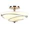 Forged Leaves 13.5" Wide Sterling Semi-Flush With Opal Glass Shade