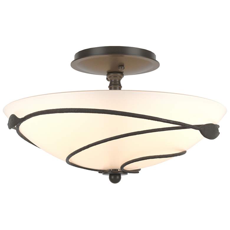 Image 1 Forged Leaves 13 1/2" Wide Dark Smoke Ceiling Light