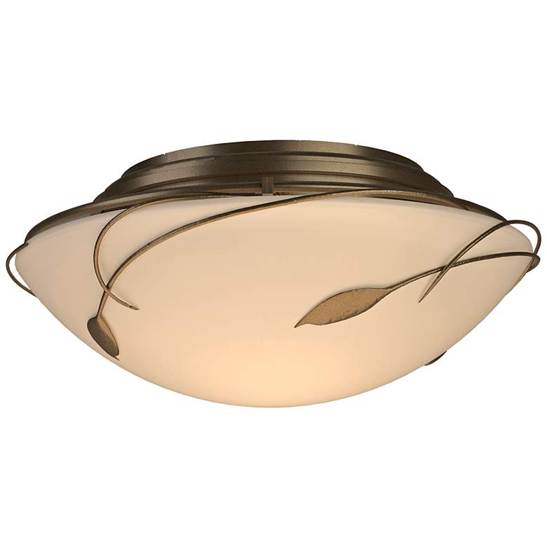 Image 2 Forged Leaves 13 1/2" Wide Soft Gold Ceiling Light