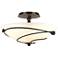Forged Leaves 13 1/2"W Rubbed Bronze and Opal Ceiling Light