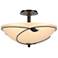 Forged Leaves 16"W Large Oil Rubbed Bronze Semi-Flush With Sand Glass