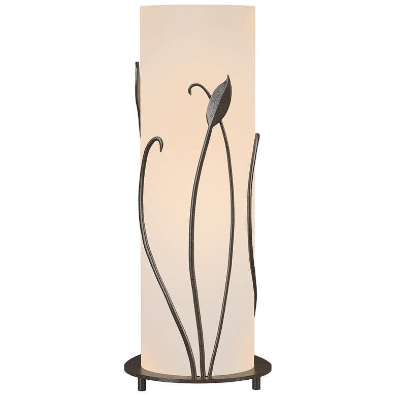 Image 1 Forged Leaves 18" High Oil Rubbed Bronze Table Lamp With Opal Glass Sh