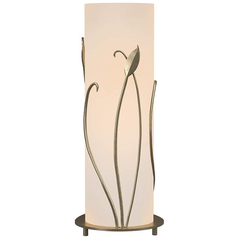 Image 1 Forged Leaves 18" High Soft Gold Table Lamp With Opal Glass Shade