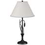 Forged Leaves and Vase 26.4"H Black Table Lamp w/ Natural Anna Shade