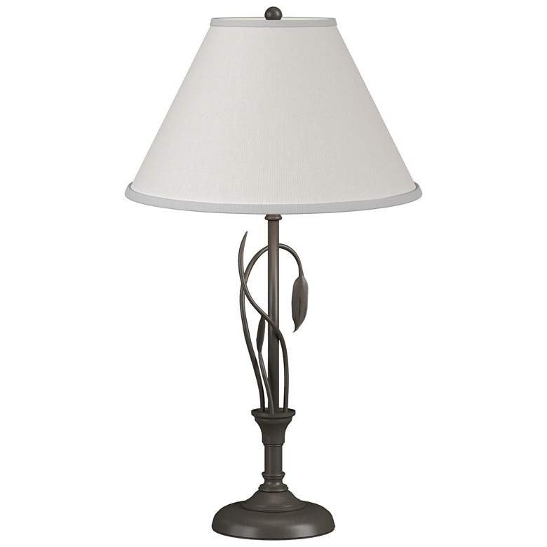 Image 1 Forged Leaves and Vase 26.4 inchH Dark Smoke Table Lamp w/ Anna Shade