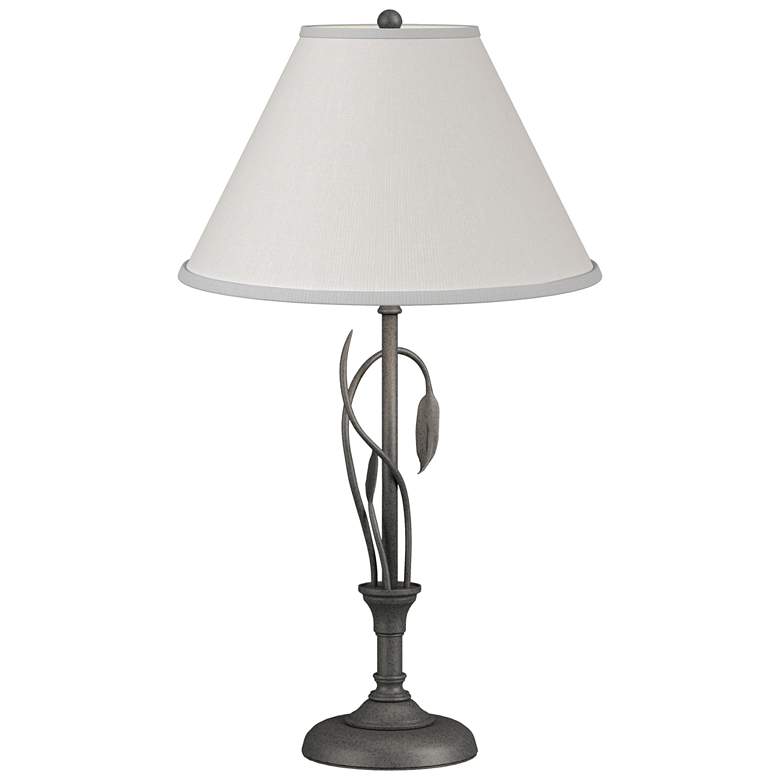 Image 1 Forged Leaves and Vase 26.4"H Natural Iron Table Lamp w/ Anna Shade