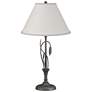 Forged Leaves and Vase 26.4"H Natural Iron Table Lamp w/ Anna Shade