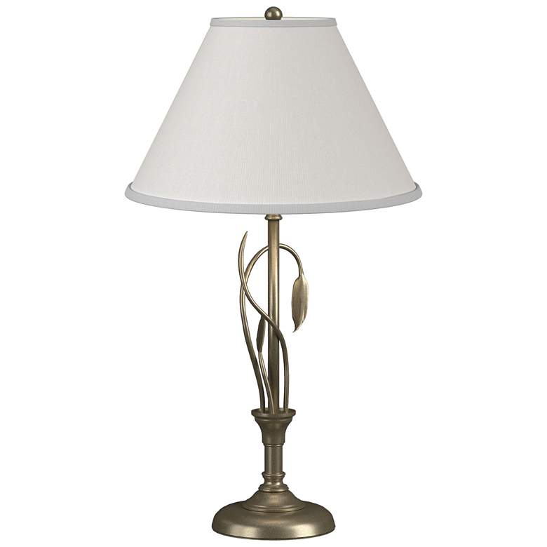 Image 1 Forged Leaves and Vase 26.4 inchH Soft Gold Table Lamp w/ Anna Shade