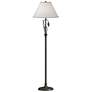Forged Leaves and Vase 56"H Dark Smoke Floor Lamp w/ Anna Shade