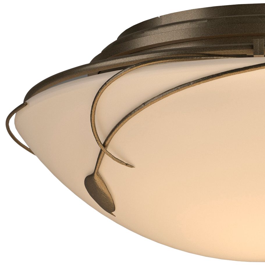 Image 3 Forged Leaves Flush Mount - Gold - Opal Glass more views
