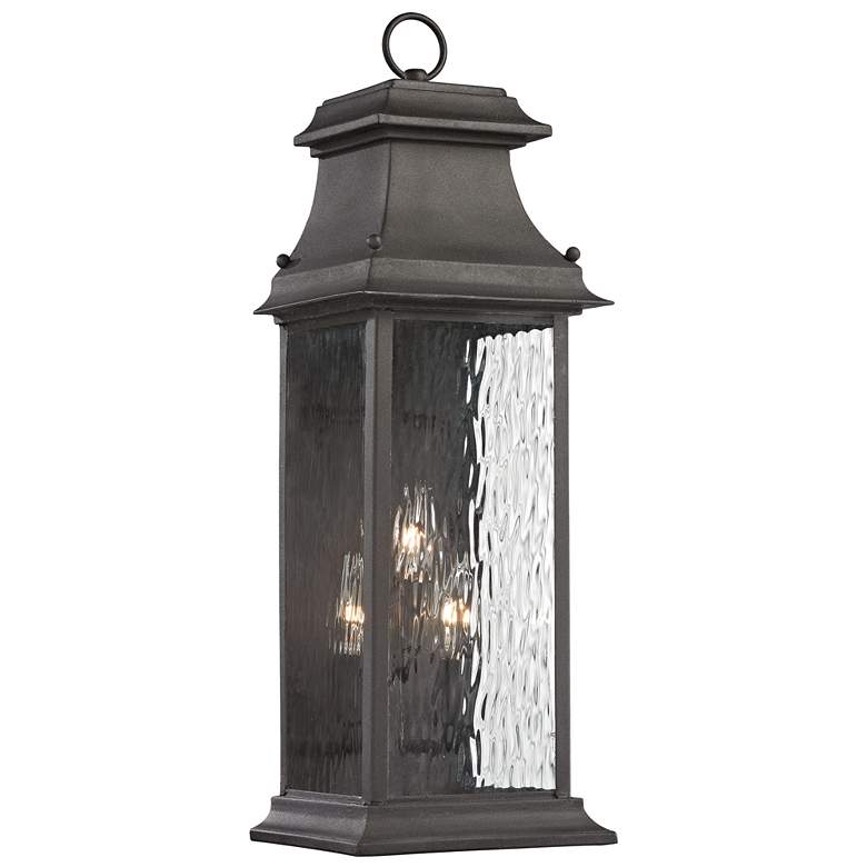 Image 1 Forged Provincial 23 inch High 3-Light Outdoor Sconce - Charcoal
