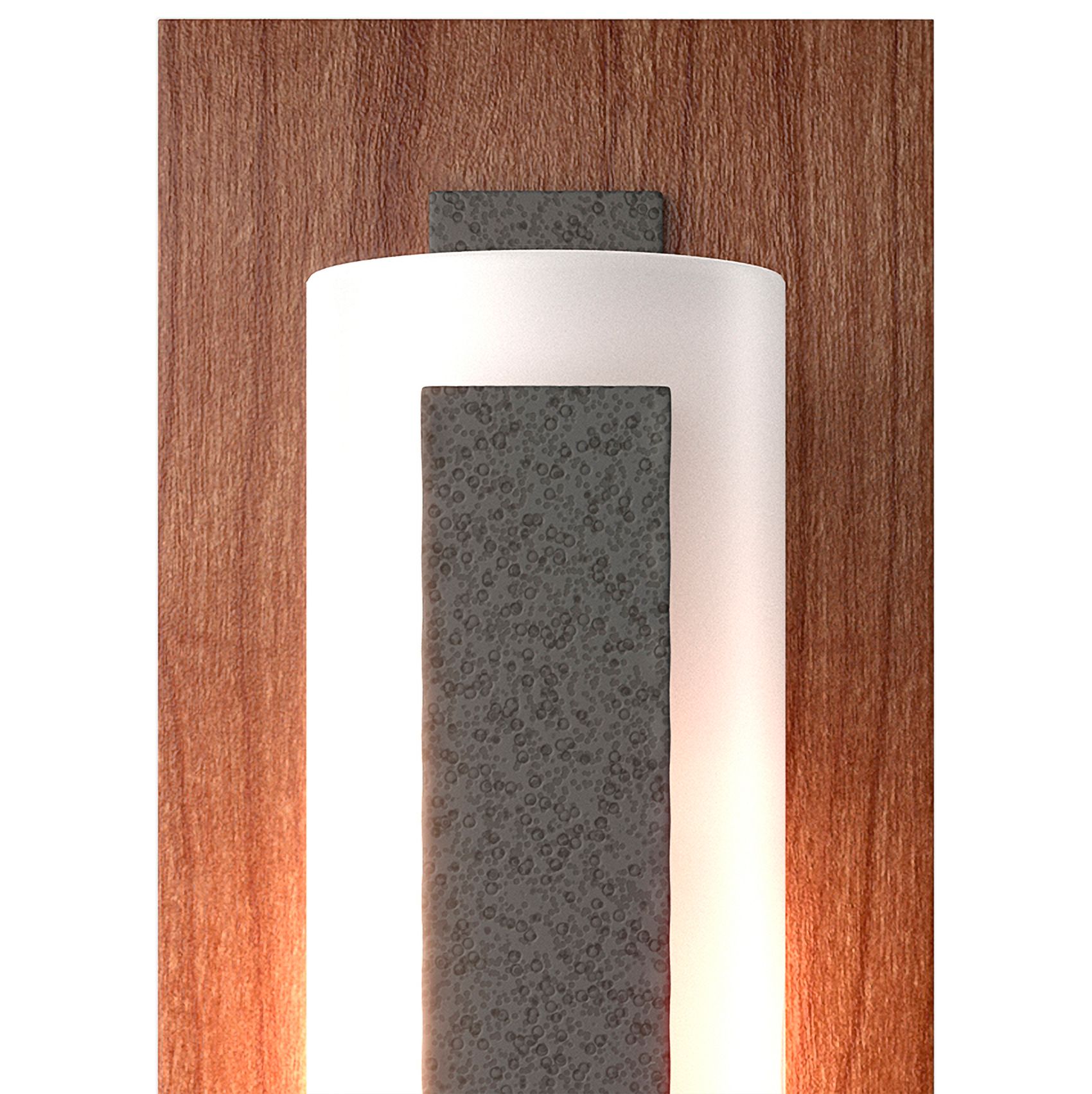 Image 4 Forged Vertical Bar 15"H Natural Iron And Cherry Sconce w/ Opal Shade more views