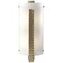 Forged Vertical Bar 18" High Modern Brass Sconce With White Art Glass 