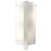 Forged Vertical Bar 18" High Sterling Sconce With White Art Glass Shad