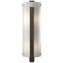 Forged Vertical Bar 23.25"H Large Bronze Sconce With White Art Glass S