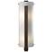 Forged Vertical Bar 23.25"H Large Bronze Sconce With White Art Glass S
