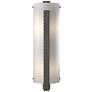 Forged Vertical Bar 23.25"H Large Dark Smoke Sconce w/ White Glass Sha