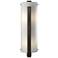 Forged Vertical Bar 23.25"H Large Oil Rubbed Bronze Sconce w/ White Sh