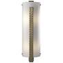 Forged Vertical Bar 23.25"H Large Soft Gold Sconce w/ White Art Glass 
