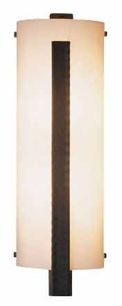 Forged Vertical Bar 23.25"H Natural Iron Sconce With White Art Shade