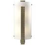 Forged Vertical Bar Sconce - Soft Gold Finish - White Art Glass