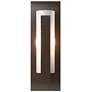 Forged Vertical Bar Sconce - Steel Backplate - Bronze Finish - Opal Glass