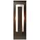 Forged Vertical Bar Sconce - Steel Backplate - Bronze Finish - Opal Glass