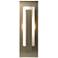 Forged Vertical Bar Sconce - Steel Backplate - Soft Gold - Opal Glass