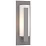 Forged Vertical Bars 15"H Burnished Steel Outdoor Sconce w/ Opal Shade