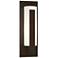 Forged Vertical Bars 15"H Oil Rubbed Bronze Outdoor Sconce w/ Opal Sha