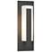Forged Vertical Bars 15"H Small Coastal Iron Outdoor Sconce w/ Opal Gl
