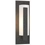 Forged Vertical Bars 15"H Small Coastal Iron Outdoor Sconce w/ Opal Gl