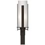 Forged Vertical Bars 22.25"H Oiled Bronze Outdoor Post Light w/ Opal S