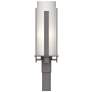 Forged Vertical Bars 22.25"H Steel Outdoor Post Light w/ Opal Shade