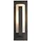 Forged Vertical Bars Coastal Dark Smoke Outdoor Sconce With Opal Glass