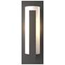 Forged Vertical Bars Coastal Natural Iron Outdoor Sconce With Opal Glass
